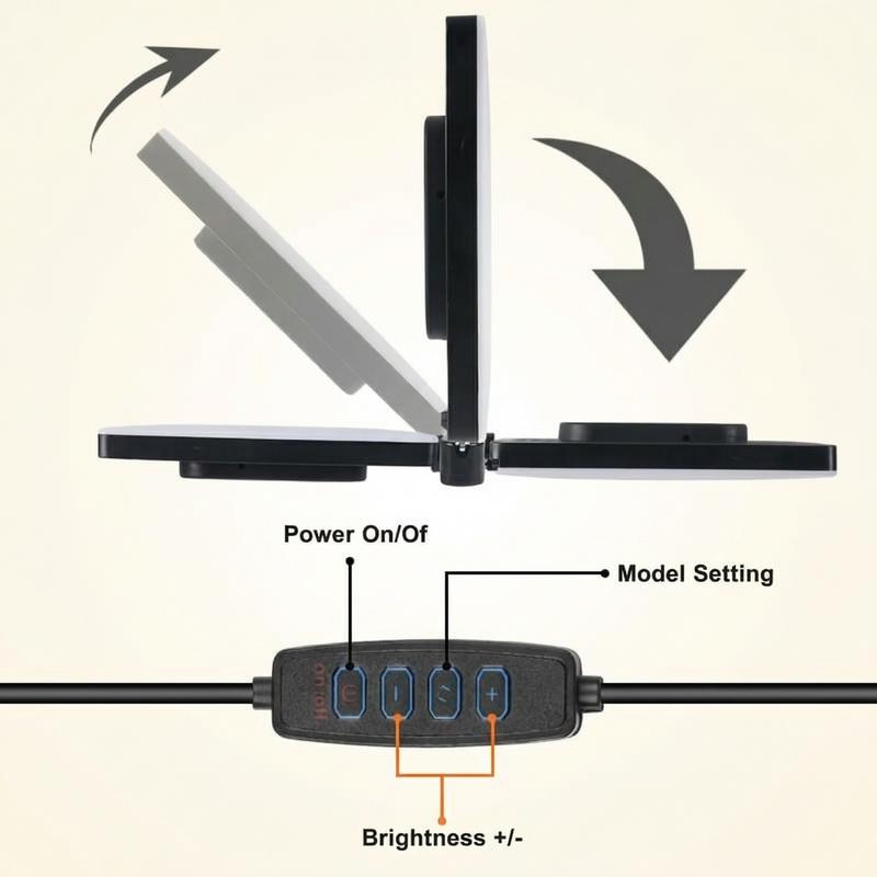 10" LED Square Light Panel with 63" Extendable Stand 3 Color 2200-4500K Studio Lighting for YouTube/TikTok/Instagram Content Creation, Dimmable Brightness, USB Powered, Soft light（1PCS）#valentine's#new years