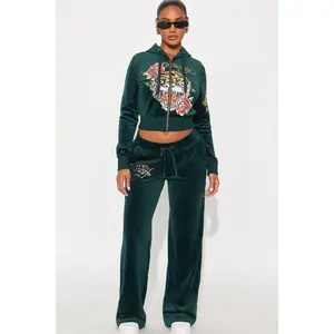 Ed Hardy Retro Tiger Velour Pant Set - Hunter X