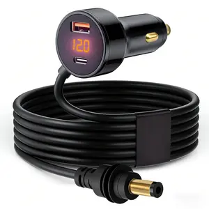 Starlink Mini Car Charger, DC Power Cable & Cigarette Lighter Adapter, Gold Plated, 2V–48V, with Digital Display, Durable USB‑C PD 40W and USB‑A 35W Ports, Suitable for Trucks and Cars