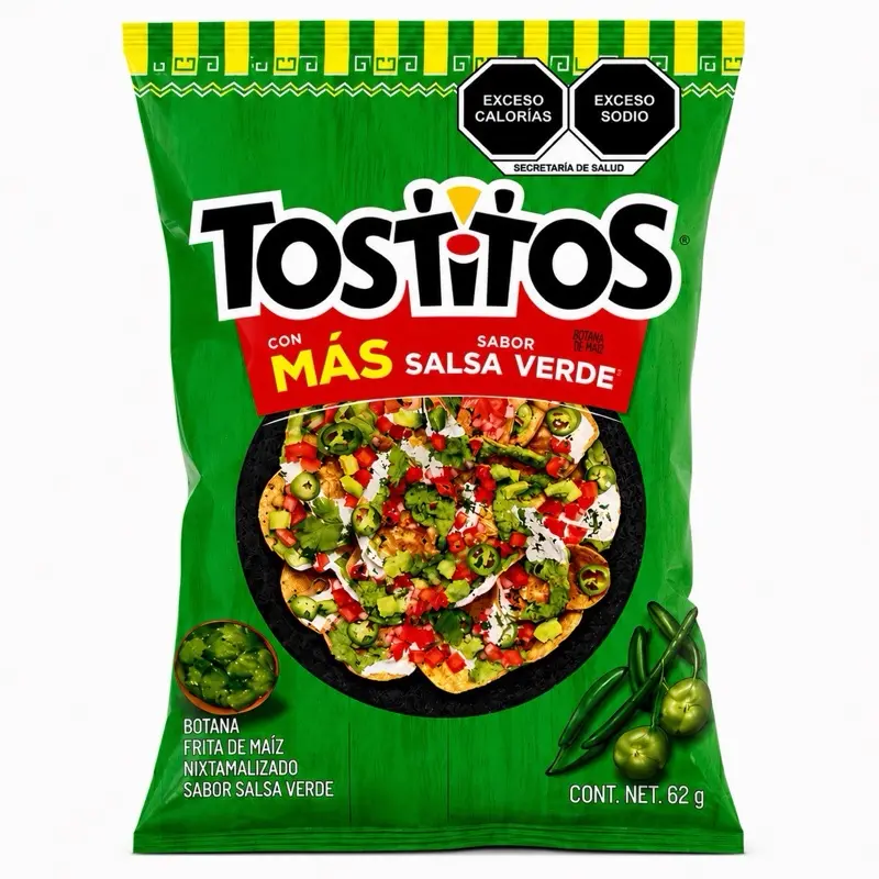 Tostitos Salsa Verde Mexican Chips | 10-Pack (62g Each) | Imported from Mexico | Authentic Flavor