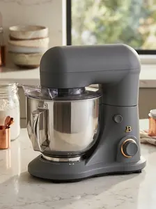 5.3 Qt Stand Mixer, Oyster Gray with Flat Beater, Dough Hook, Balloon Whisk