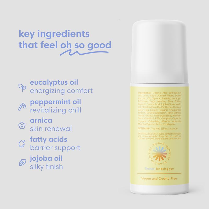 Thanks! Naturals Muscle Freeze Roll On, Cooling and Soothing Vegan, Cold Pressed Formula with Jojoba Oil, Vitamin E & Peppermint, Use on Neck, Knees & Joints, Post Workout Essential, 3 FL OZ