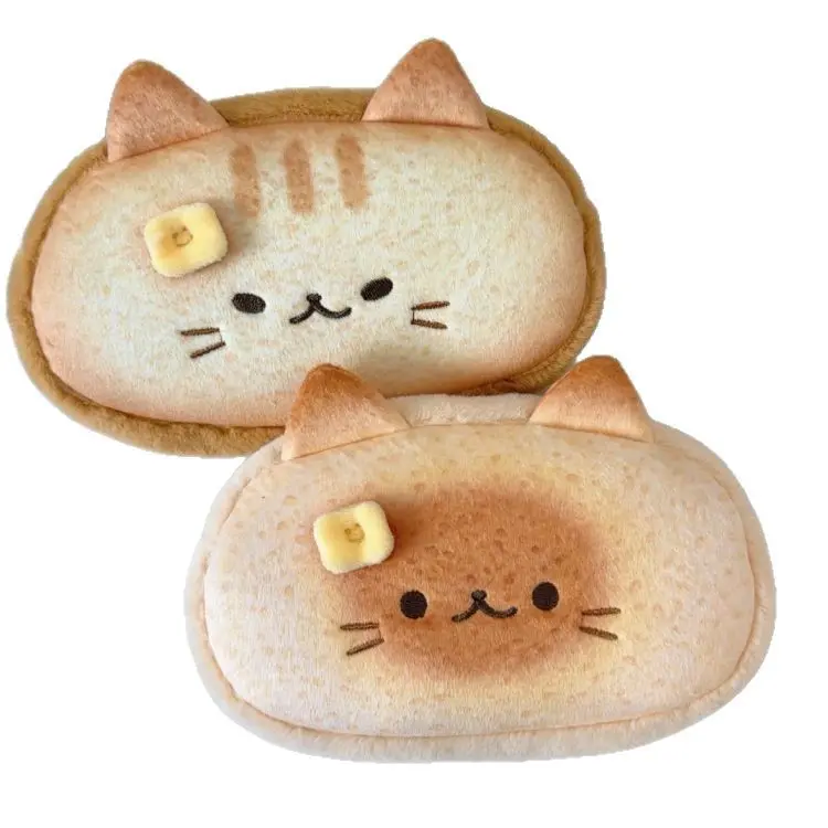 2Pcs Animal Theme Plush Fabric Cat Pencil Pouch - 20x5x14cm High-Capacity Home Improvement Organizer, Strong Zipper Zip Pouch Keeps Small Items Sorted for Cash, Makeup, Keys, Earbuds, 17-20 Pens