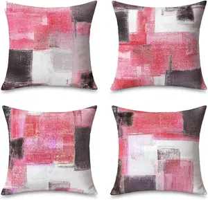 Set of 4 Abstract Art Painting Pillowcase Pillow Cases Cover Home Decor 18x18 Inch