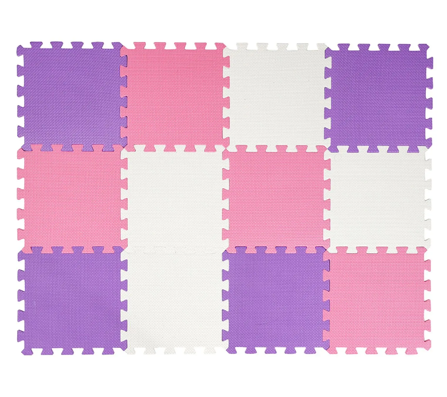 Easy Playhouse: 12 Foam Floor Tiles, Pink/Purple/White Easy Playhouse: 12 Foam Floor Tiles, Pink/Purple/White