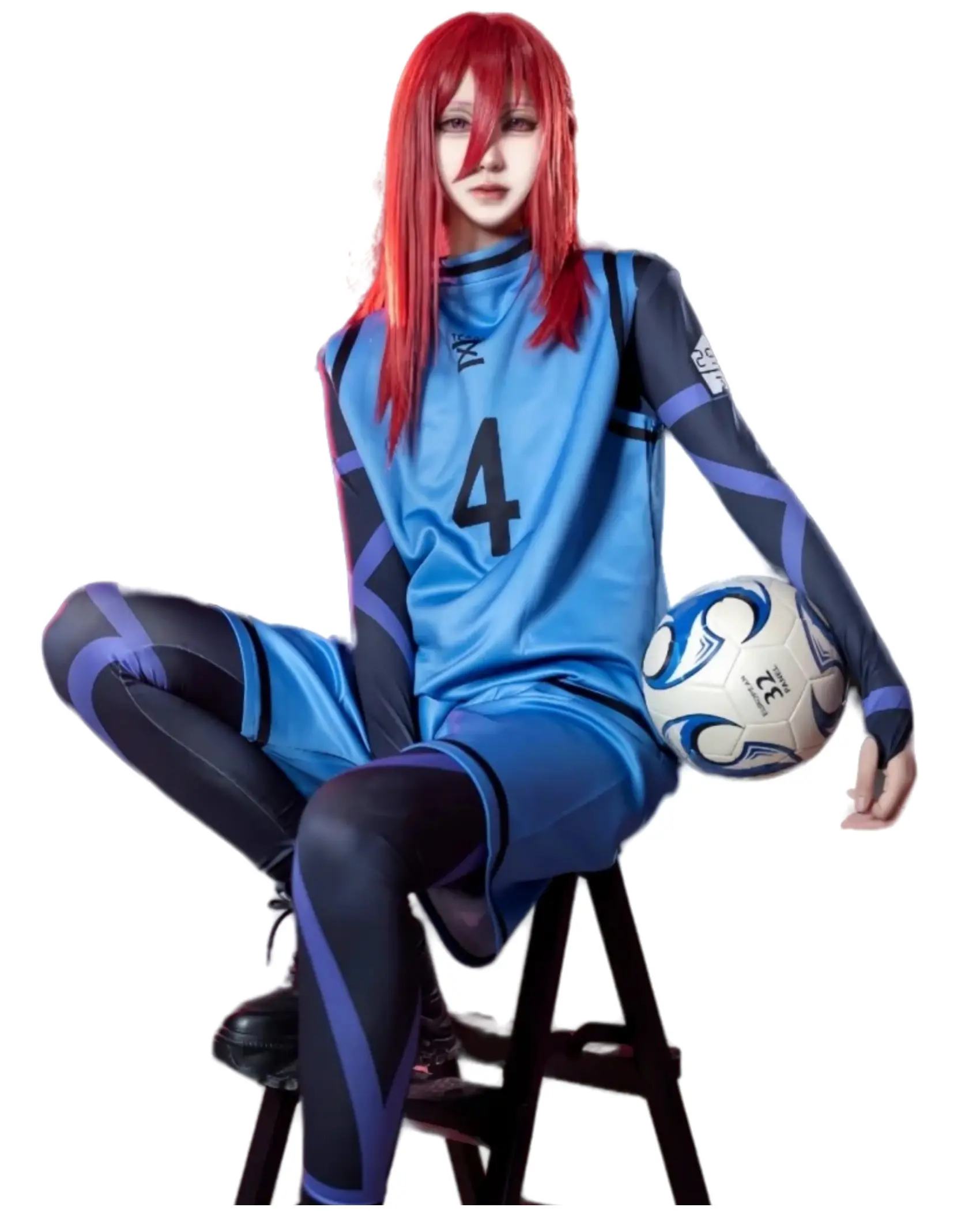 Women's Blue Lock Cosplay Jersey - Spandex-Polyester Fabric, Comfortable Soccer Shirt for Isagi Yoichi Bachira Shidou Ryusei Chigiri Anime Fans, Football Athletic Training Activewear, Activewear Clothing, Athletic Training Apparel, Football Uniform