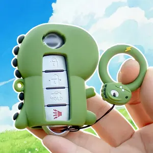 Cute Dinosaur Design Car Key Case, Anti-lost Car Key Protector, Fashionable Car Key Pendant, Car Interior Accessories for Nissan