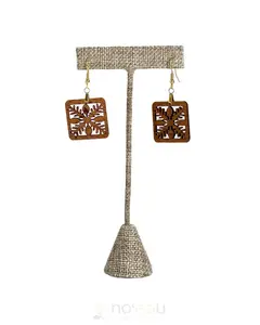 CRAFTS BY ALEXA - Quilt Mahogany Gold Plated Earring