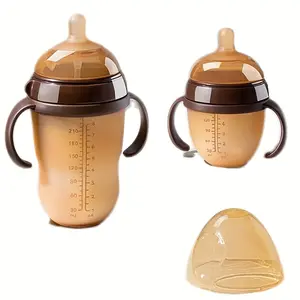 Baby Bottle, Silicone with Soft Nipple Design, Wide Mouth for Newborn Feeding, Handle Included, 150ml & 250ml Capacity