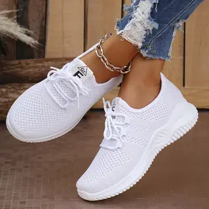 [Lightweight] |   Casual] Lightweight Women's Solid Color Casual Sports Shoes Lace Up Low Cut Running Tennis Shoes, Breathable Fitness Training Suitable for Vacations