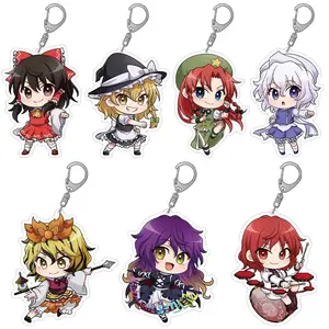 Anime Store Touhou Project Marisa Kirisame Sakuya Izayoi Acrylic HD Characters Keychain Pendant Ornamen Charm Gifts About 6cm