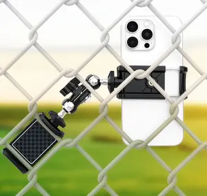 Nakedcellphone EZ Fence Mount for Gamechanger Cell Phone, iPhone, GoPro, Mevo Start - Ideal for Recording Baseball, Softball, Tennis, Pickleball - Wonder Straps Included
