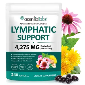 Lymphatic Drainage Supplements 240 Softgels | Herbal Blend with Echinacea, Dandelion & Burdock Root | Promotes Healthy Circulation & Fluid Balance | Supports Overall Daily Wellness