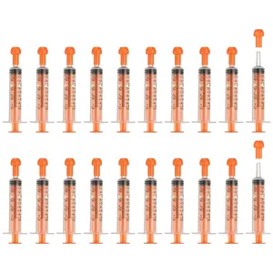 PETAXCELL Feeding Syringes with Cap, Plastic Syringes for Liquid Pet Feeding Measuring Tool No Needle 5ml, (Orange, 20pcs), Intended for Dog / Cat / Rabbits / Small Animal / Scientific Lab