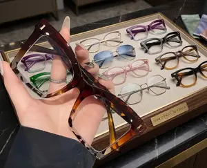 Women's PC Square Frame Colorblock High-End Reading Glasses, Fashionable HD Eyewear for Daily Commute, Parties & Holidays, Square Frame Eyeglasses