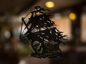 Sail the Seven Seas - Pirate Ship Vinyl Decal - Customizable Size and Color truck sticker car exterior pickup truck