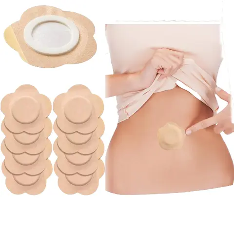 20PCS Disposable Organic Cotton Castor Oil Pack Wraps - 3.2in x 3.2in Body Care Hot Compress Pad, Sheet Mask-Style Belly Button Stickers for Convenient & Effective All Skin Types Care (24-Month Shelf Life, Fits Any Part of the Body)