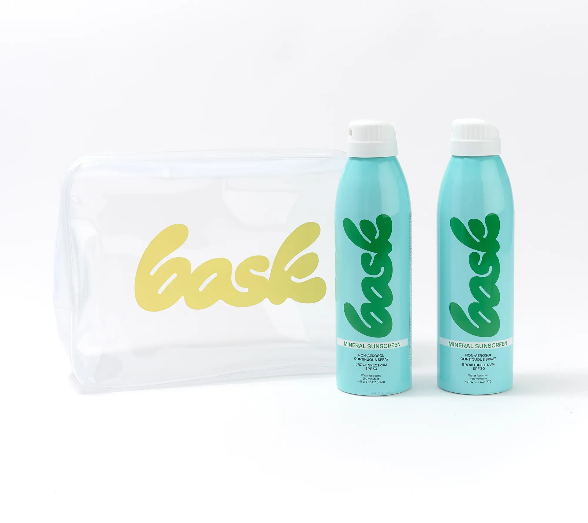 Bask Suncare 5.5oz Mineral Non-Aerosol SPF Spray Duo w/ Travel Bag