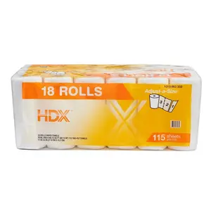 HDX Select-A-Size Double-Layered Strong Absorbent Paper Towel Roll, 18-Roll Bundle Pack for Kitchen Cleaning