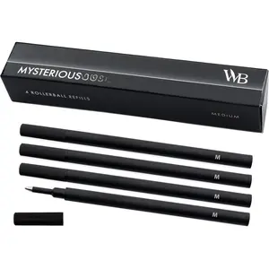 and  Rollerball Pen Refills [], Set of 4, Replaceable Refills - Medium Tip, Quick Drying  Ink, Standard Size Rollerball Pens, Smooth Writing