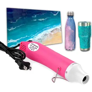 Removing Tool for Acrylic Art, DIY Glitter Tumblers, Specially-Designed Heat Gun for Making Acrylic Resin Travel Mugs Tumblers to Remove Air Bubbles (Pink)