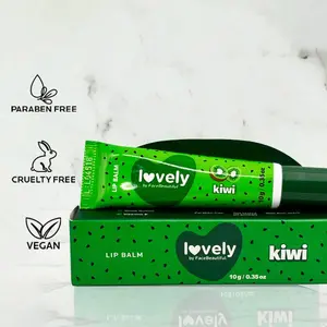Face Beautiful Brazilian Kiwi Lip Balm - Lightly Scented, Ultra-Hydrating Nourishing Lip Moisturizer for Soft Lips, 10 g / 0.35 oz