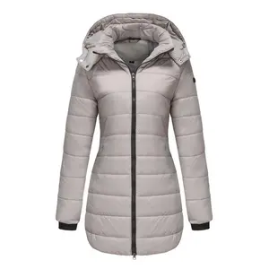 Women’s autumn and winter long warm parka with a detachable hood; windproof and warm down jacket; autumn and winter warm cotton jacket; windproof and waterproof jacket