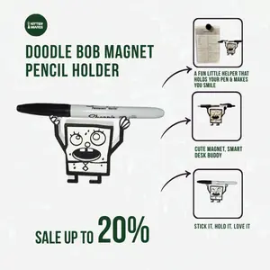 Funny Cartoon Magnet Pen Holder – Cute Sponge Character Pencil Holder for Fridge, Office & Desk Decor (no magnet )