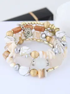 Vintage High-End Irregular Beaded Bracelet, Bohemian Wrap Bangle, Agate Crystal Turquoise Natural Stone Shell, Ideal Gift for Mom Girlfriend, High Quality Bracelet