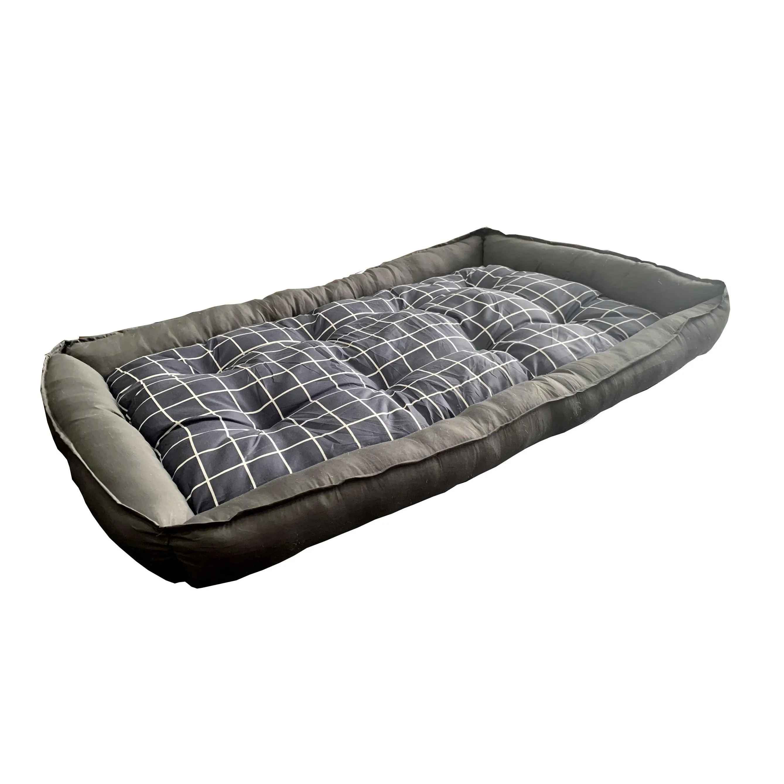 D-Art Grey Checker Dog Bed X Large