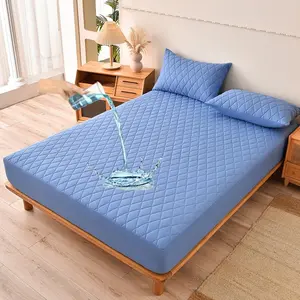 Waterproof Mattress Cover with Deep Pocket 30cm, Soft Breathable Bed Protector, Multi-Color Options, Washable, Suitable for Bedroom & Home, Quilted Mattress Cover