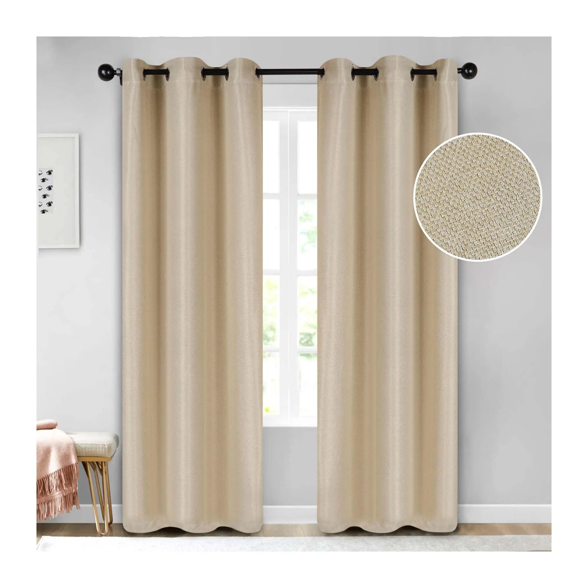 Superior Jaxon Textured Blackout Curtain PanelSet, 42X96