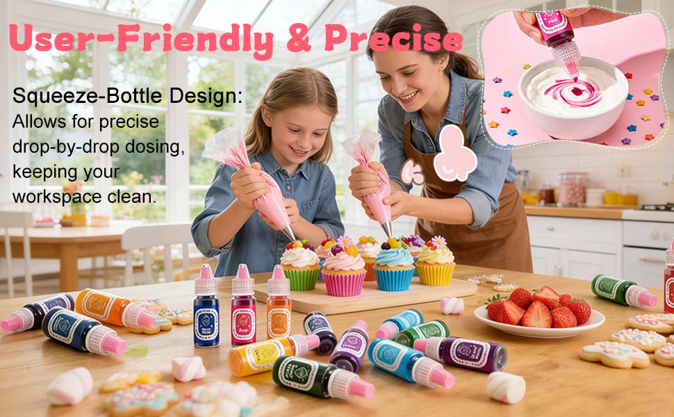 18 Oil Based Food Coloring 0.25 fl oz Bottle Set for Chocolate Christmas Birthday Parties Cake Decoration Candy Melting Dye Baking Cookies Fudge Meringue