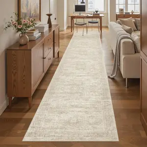 Art&Tuft Washable Low-Pile Soft Runner Rug - Non-Slip, Vintage-Designed for Hallway, Kitchen Art&Tuft Washable Low-Pile Soft Runner Rug - Non-Slip, Vintage-Designed for Hallway, Kitchen