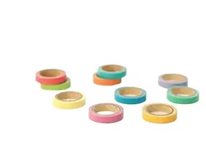 Colorful Writable Washi Tape Set - Pack of 10 Paper Masking Sticky Adhesive Craft Tape