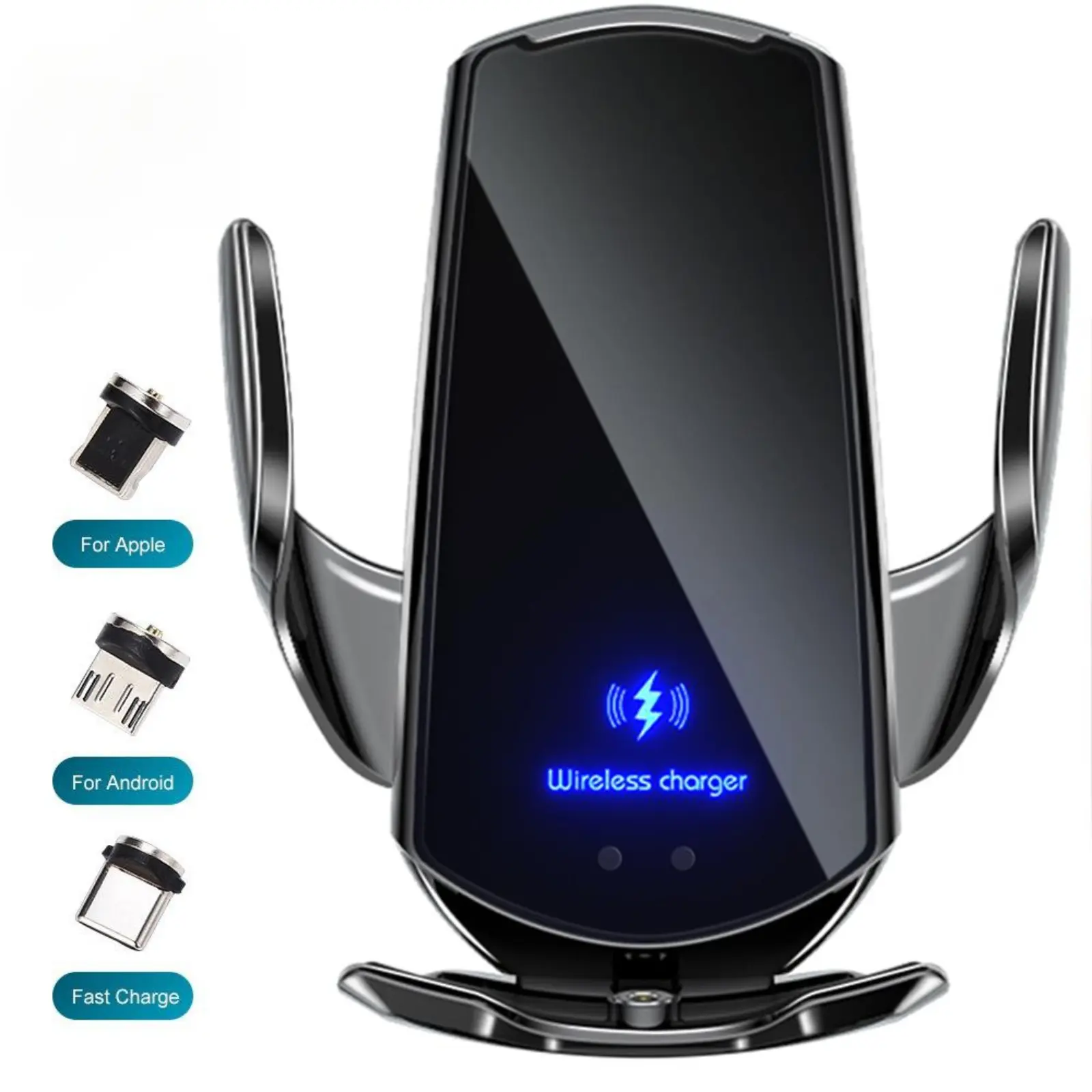 15W Magnetic Charging Wireless Car Phone Holder - Automatic Clamping, Dashboard Mount, 3 USB-A Ports, Fast Charging Solution, Compatible with iPhone 17 Pro Max/16/15/14/13 & Samsung Android Devices (Single Unit), Magnetic Charging Design