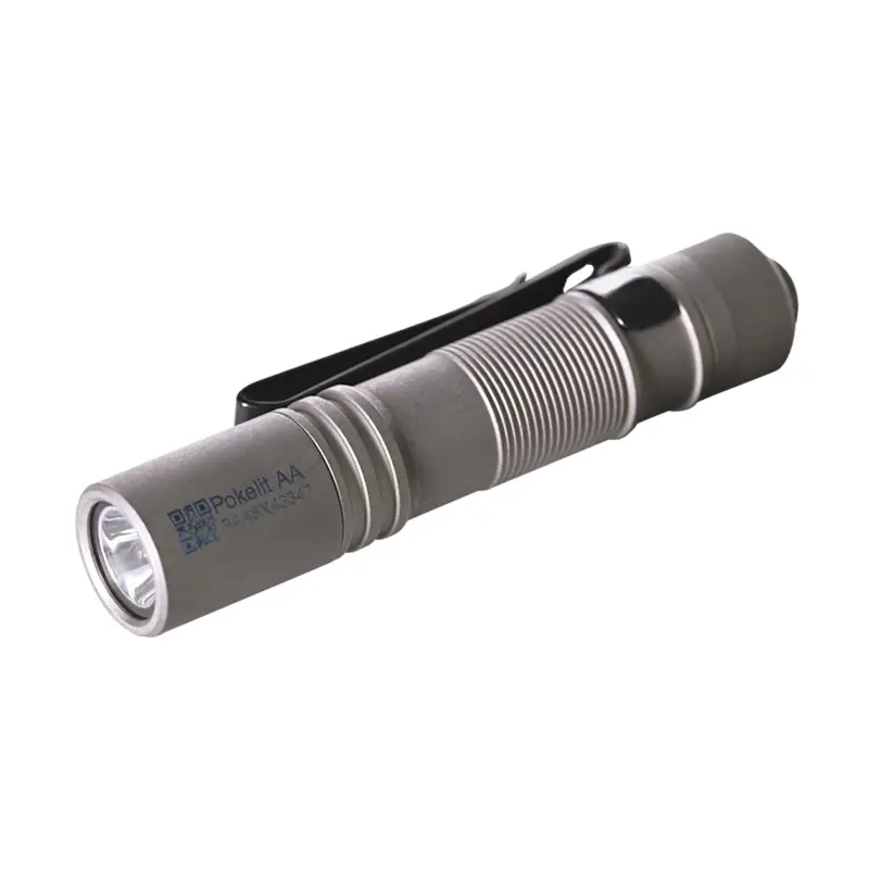 ACEBEAM Pokelit AA Rechargeable Mini LED Flashlight with Clip - 1000 lm Stonewashed Titanium Alloy Pocket EDC Light, Portable High Power Handheld Mini Torch for Camping, Hiking, Bright LED Lights, Durable Travel Use