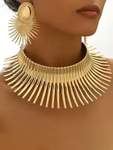 Fashionable Exaggerated Necklace & Earrings, Fashion Jewelry Set for Party, Daily Clothing Decor, Trendy All-match & Exquisite Jewelry for Birthday Gift