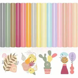 Boho Style Colorful Heat Transfer Film, 15 Sheets 12x10 Inches, Neutral, Light Blue, Ideal for T-Shirts