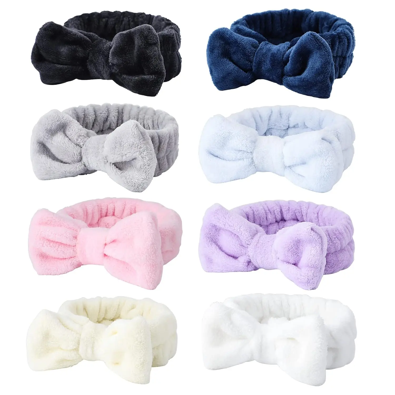 Spa Headband, 8Pcs Makeup headband,Headband for Washing Face, Shower Skin Care Fluffy Spa Headband for Woman Girl Teens Slumber Party Supplies