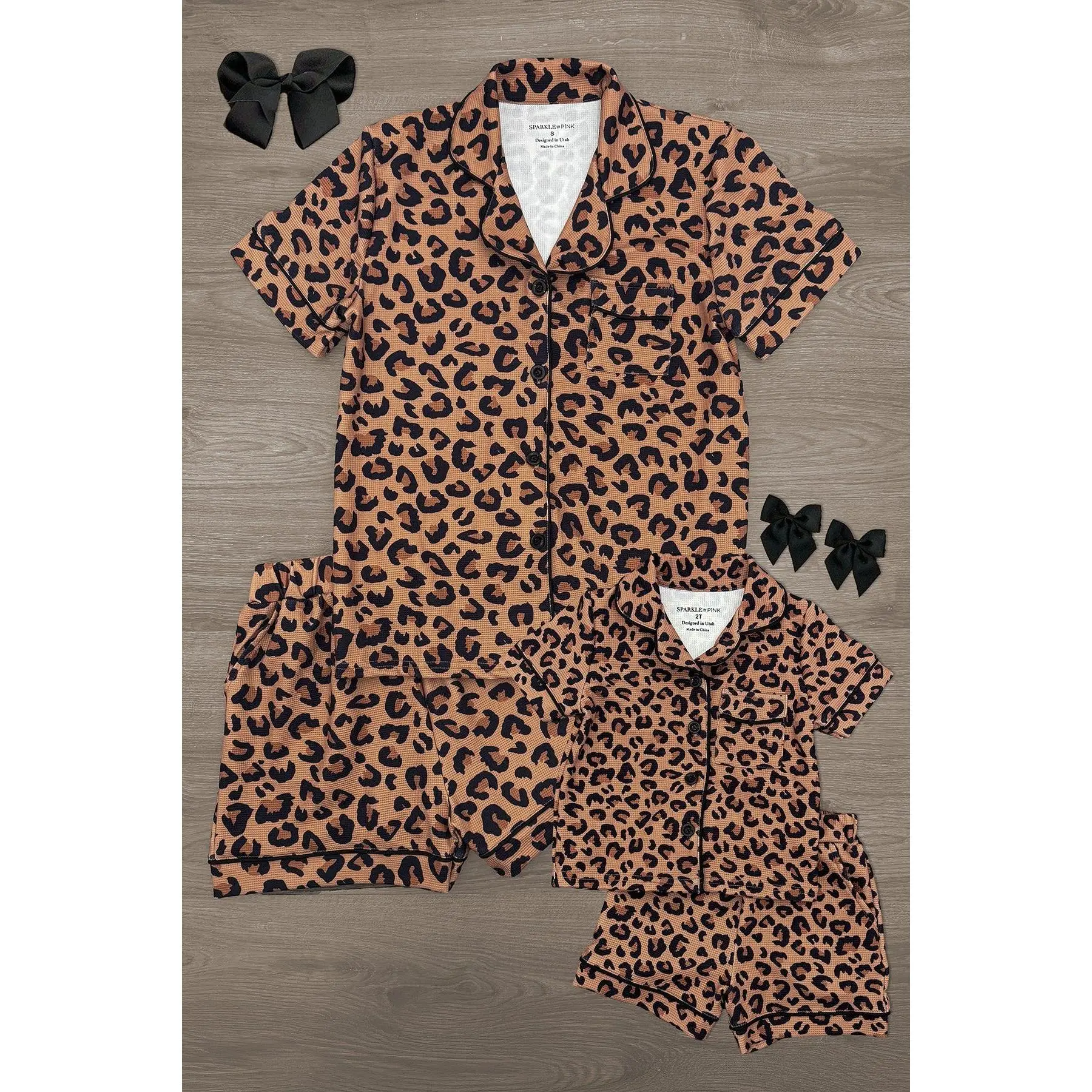 Mom & Me - Cheetah Waffle Knit Pajamas