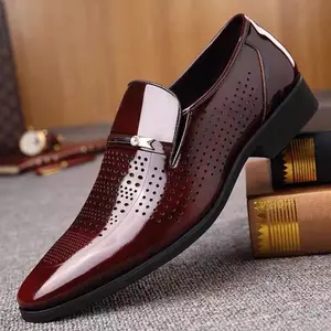 Men's spring leather shoes, business casual, youth formal, Korean-style ankle shoes, men's patent leather, pointed toe, comfortable and fashionable