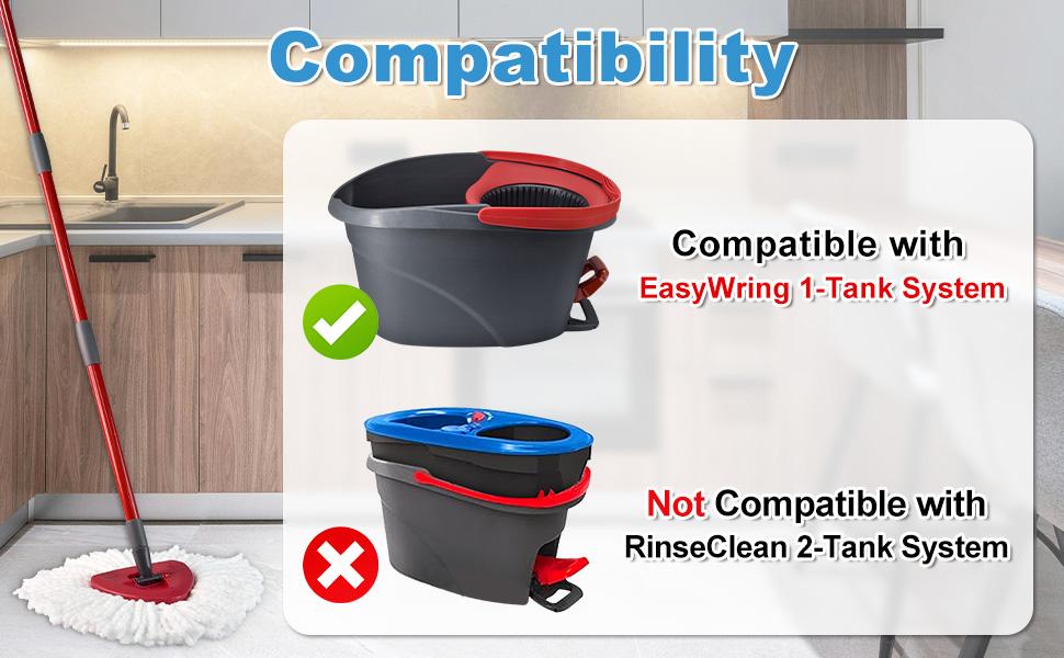 【Summer Sale Deals】EasyWring Microfiber Spin Mop Pack - Oceda 1-Tank System Compatible, 30-58" Durable Steel Handle, 5 Washable Refills, Brush & Base, 99%+ Bacteria Remover, Floor Care Easy Mopping Tool, Home Cleaning Supplies, Class of 2026 Grad Gift