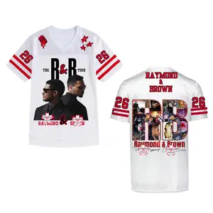B Brown and U, R and Brown R&B Tour Football Football Jersey, Cotton Top Menswear Womenswear