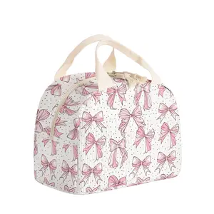 Butterfly Pattern Insulated Lunch Bag, Reusable Non-Food Contact Lunch Box with Zipper, Portable Cooler Bag for Travel Office School Commuting