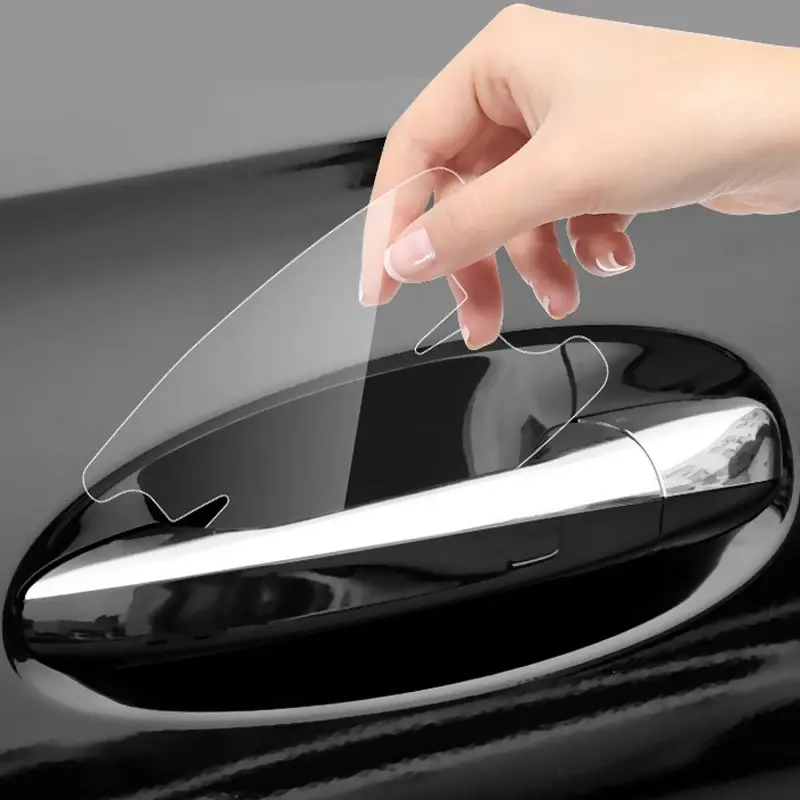 4PCS Universal Car Door Handle Bowl Scratch Protective Stickers Transparent Car Handle Anti-collision Protection Strip