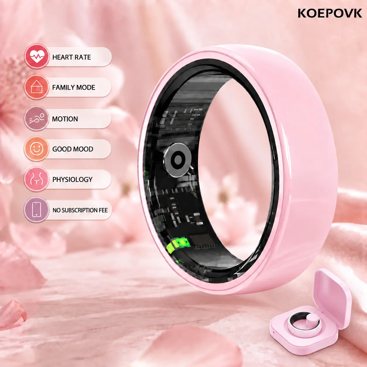 Women's Smart Ring - Portable Mini Wearable Device with Multi-Monitoring Sensors, Heart Rate Monitor, Blood Oxygen Level Tracking, Sleep Monitor, Pedometer, Health Metrics Tracker, Ideal Gift for Women