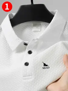 Men's Summer High-End Polo Shirt, Cool Comfortable Print Design, New Jacquard Fabric, Casual Sports Leisure Wear, Available in Multiple Colors