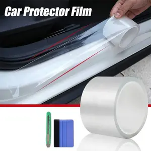 Car Door Edge Protector Film - with Scrapers, Anti-Scratch Transparent Self-Adhesive Protective Film, Durable and Invisible, Used for Cars, Motorcycles, Bicycles, Engine Hoods, Desktops, Windows, etc., Reusable, Car Protection Accessories