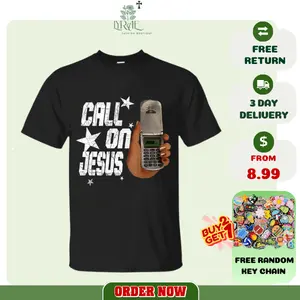 Call On Jesus Graphic Print Tees, Gift for Friends S - 5XL,Unisex  Top Oversized Faith Apparel, Vintage Tokyo Ghoul T-shirt naruto shirt